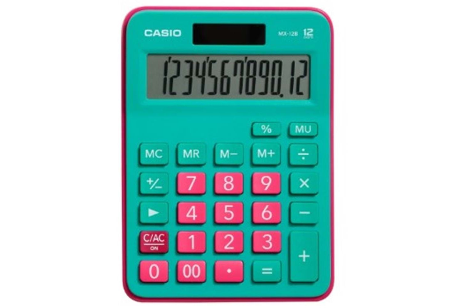 Casio MX-12B-GNRD Yeşil+Pembe 12 Hane Masa Üstü Hesap Makinesi