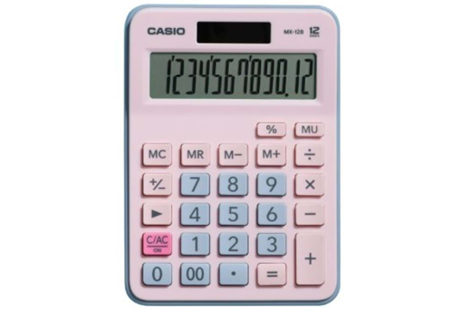 Casio MX-12B-PKLB Açık Pembe+Açık Mavi 12 Hane Masa Üstü Hesap Makinesi