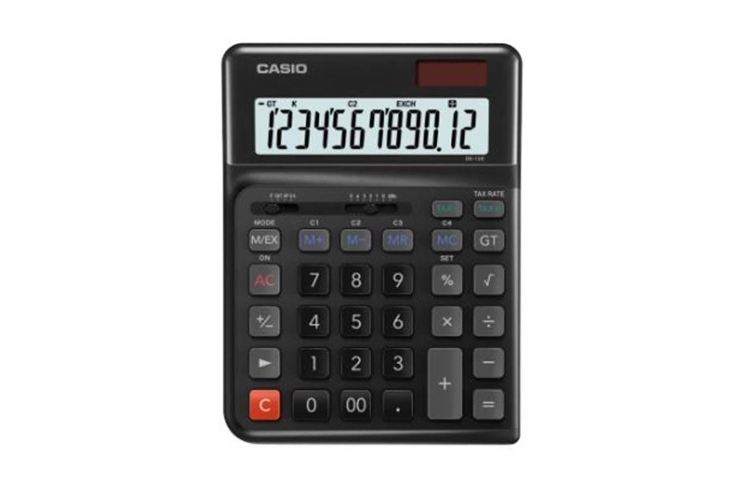 Casio DE-12E-BK Siyah 12 Hane Masa Üstü Ergonomik Tuşlu Hesap Makinesi