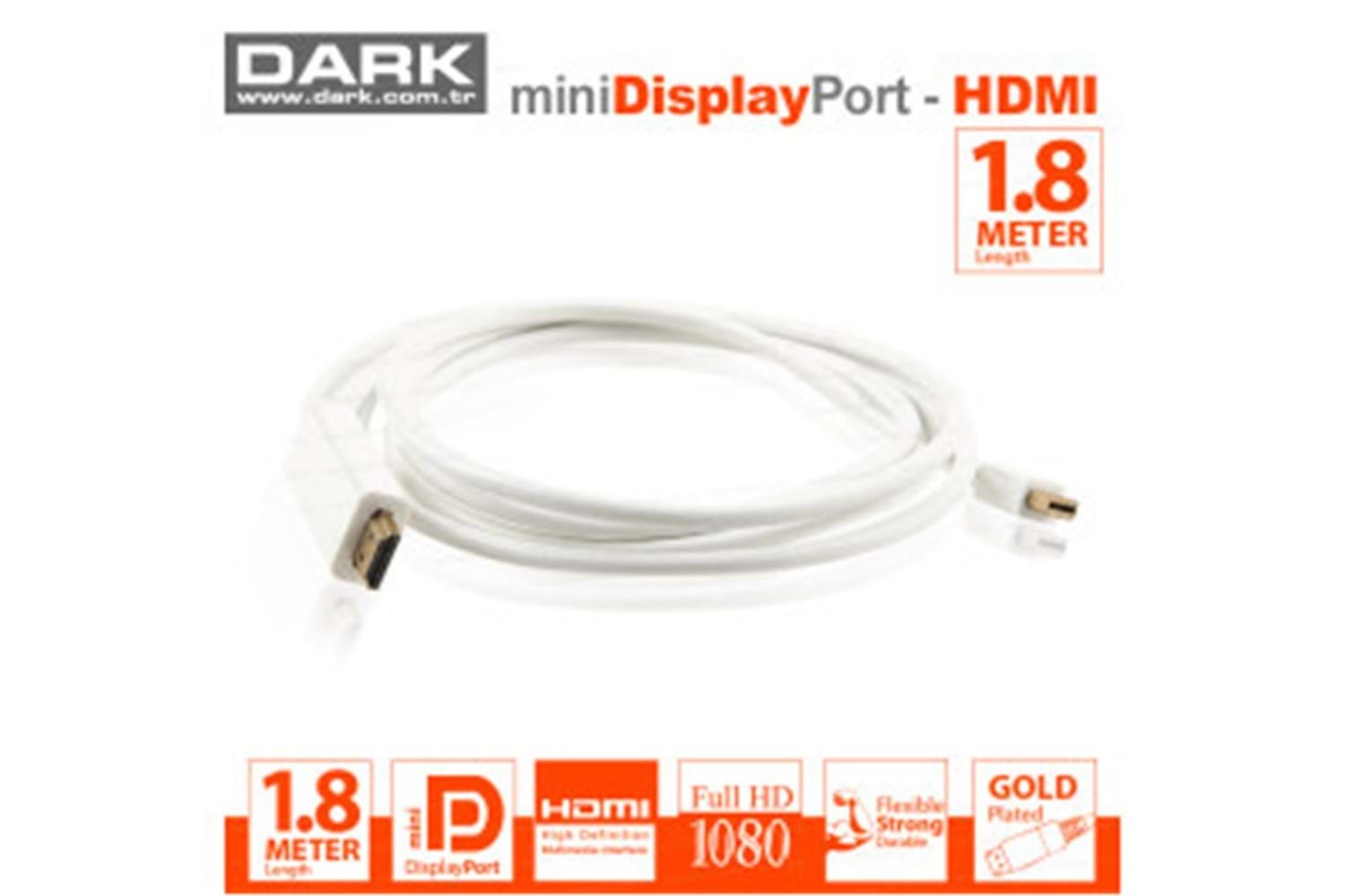 Dark MDPXHDMIL180 1.8mt Mini Displayport to Hdmı Kablo