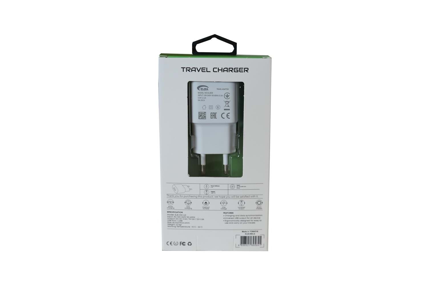 Elba Elb09 5W 2.1A Hızlı Şarj Akıllı Koruma Usb EV Şarj Kafa