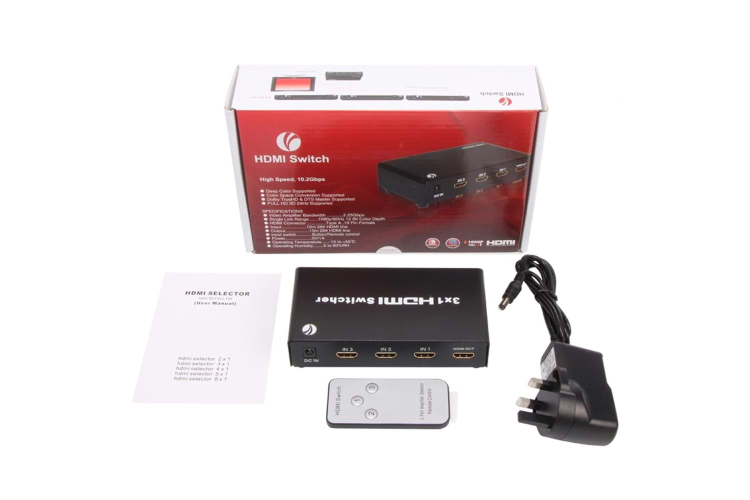 Vcom DD433 3-1 Port 1.4V 3D Metal Hdmi Switch