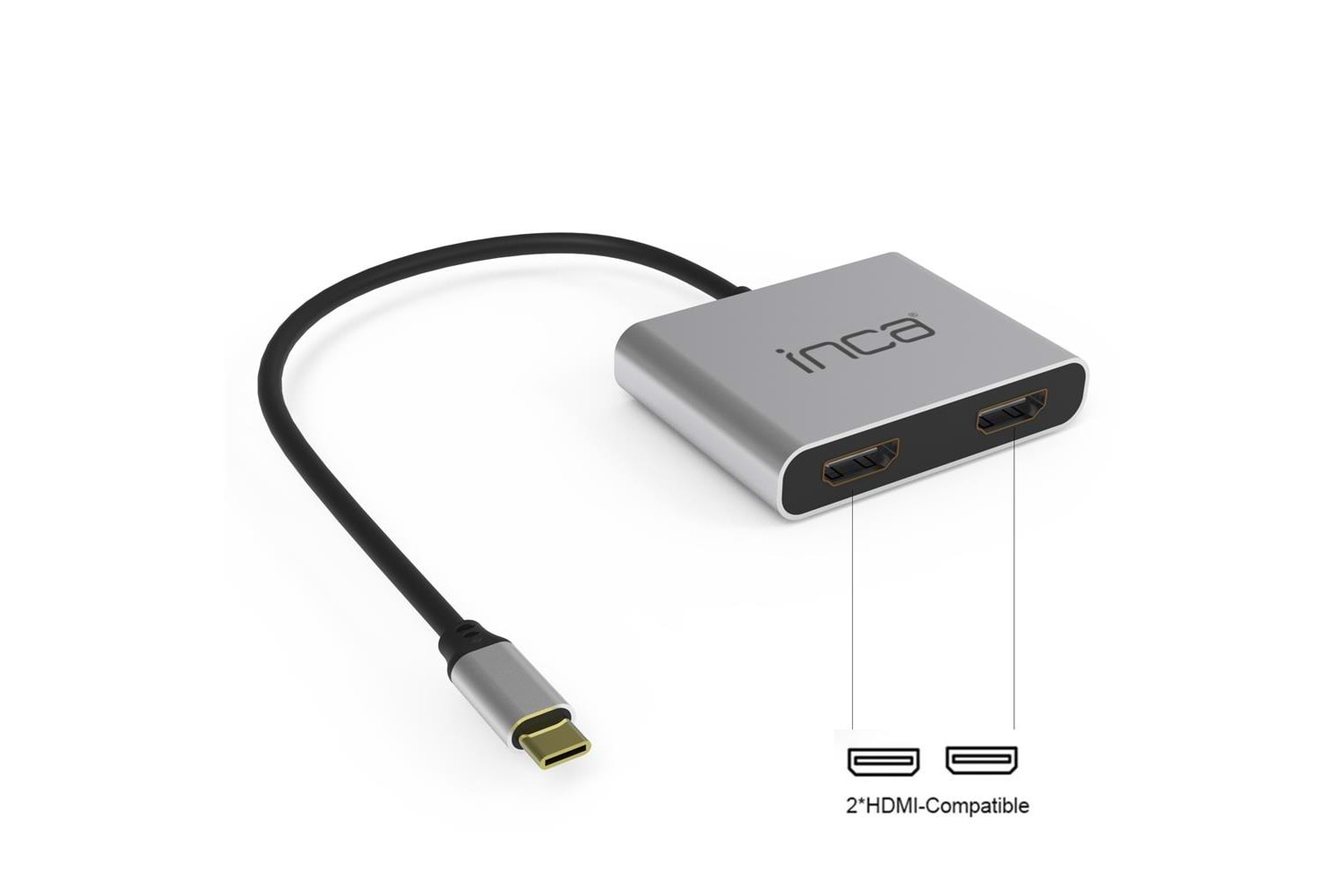 İnca ITPC-4 Usb C To 2x Hdmı 4K USb 2.0+Pd