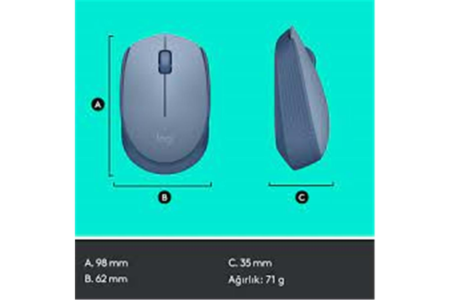 Logitech 910-006866 M171 Kablosuz Mavi Gri Mouse