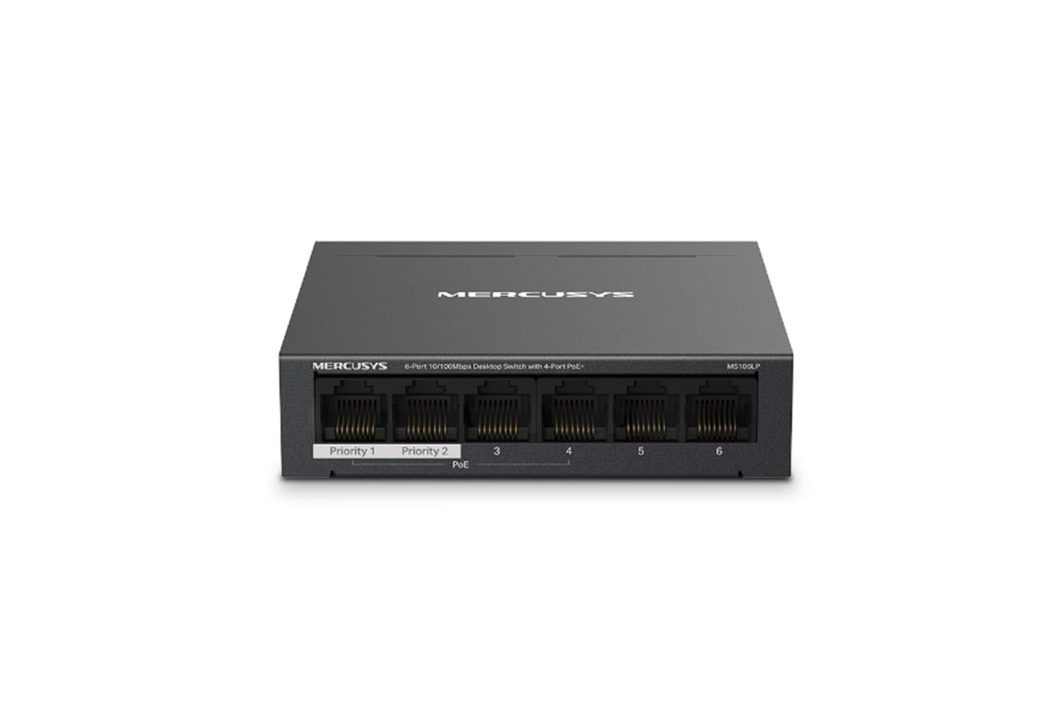 Tp-Link Mercusys MS106LP 4 Port 10-100 Mbps Poe+ 2 Port 10-100 Mbps Uplink Switch Metal Kasa