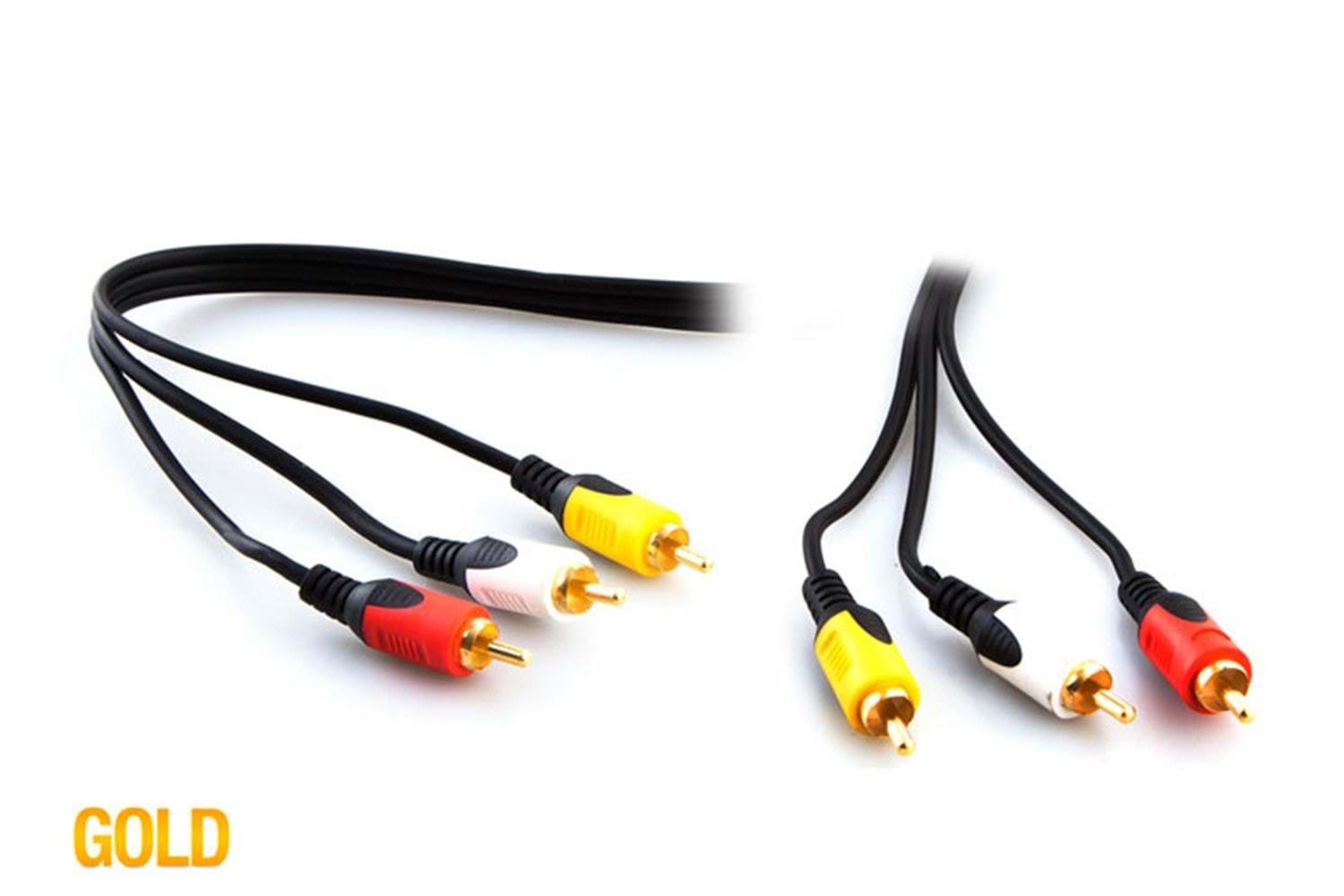 S-link SL-RCA10 3RCA To 3RCA 10m Gold Kablo