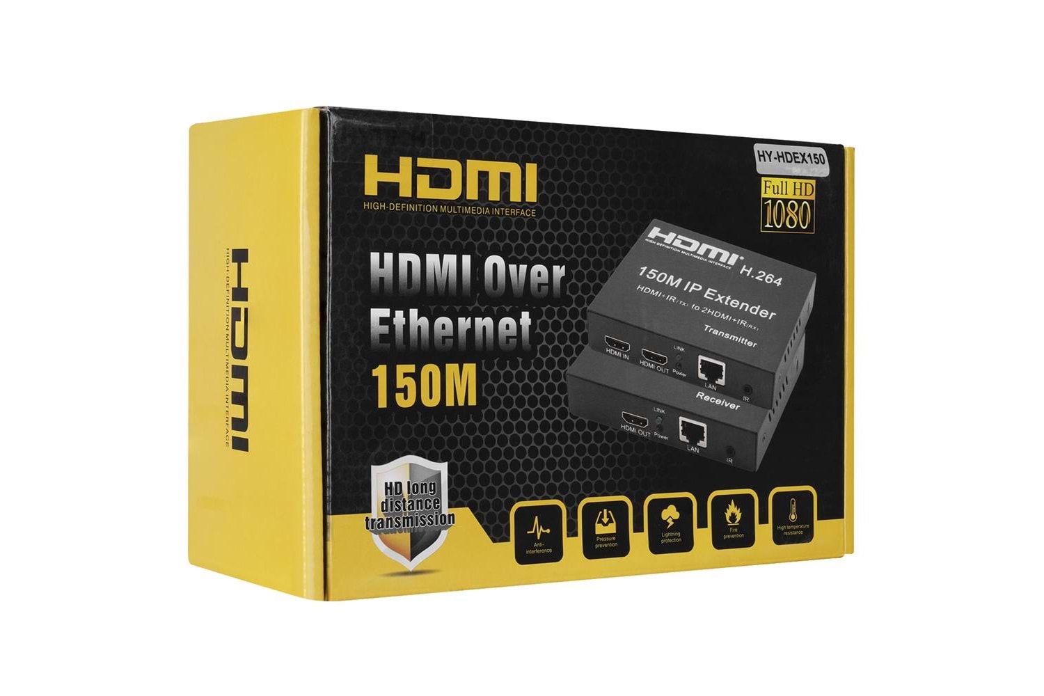 Hytech HY-HDEX150 HDMI+IR(TX) TO 2HDMI+IR(RX) HDMI 150M Uzatıcı