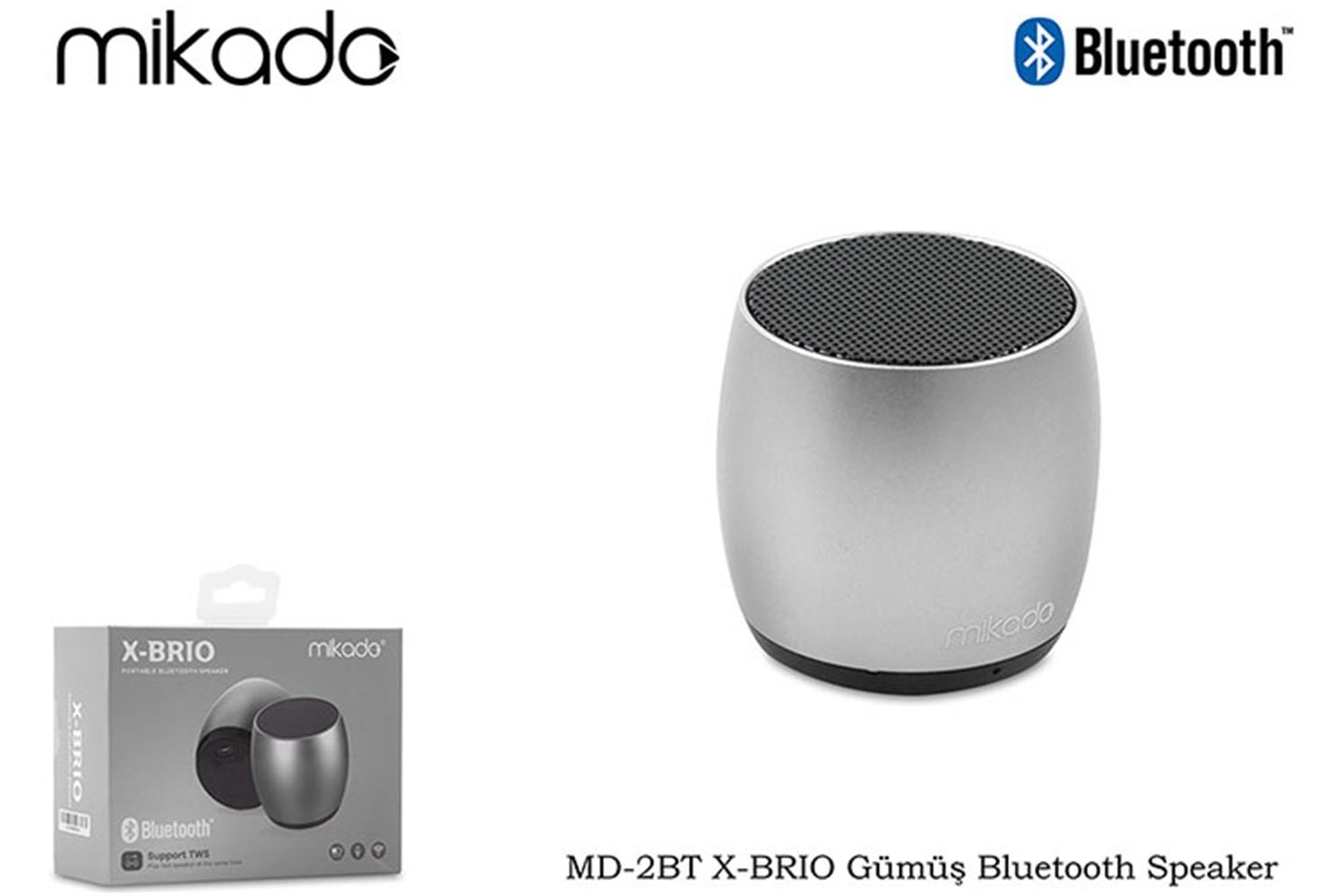 Mikado MD-2BT X-BRIO Gümüş Bluetooth Speaker