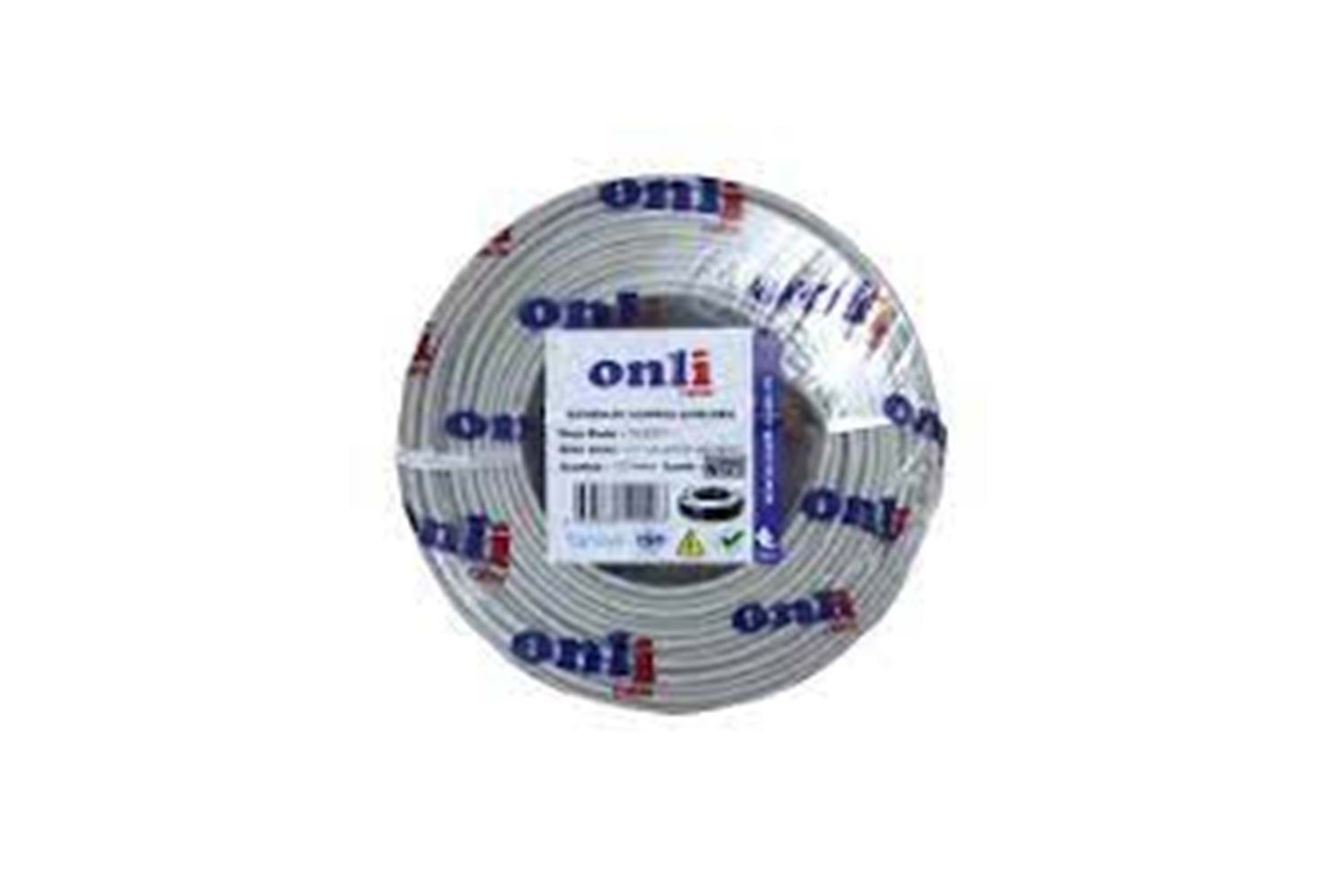 Onli ON-2201 2+1 1x0,22 mini Coax 2x0,22mm 100 metre CCA Kamera Kablosu