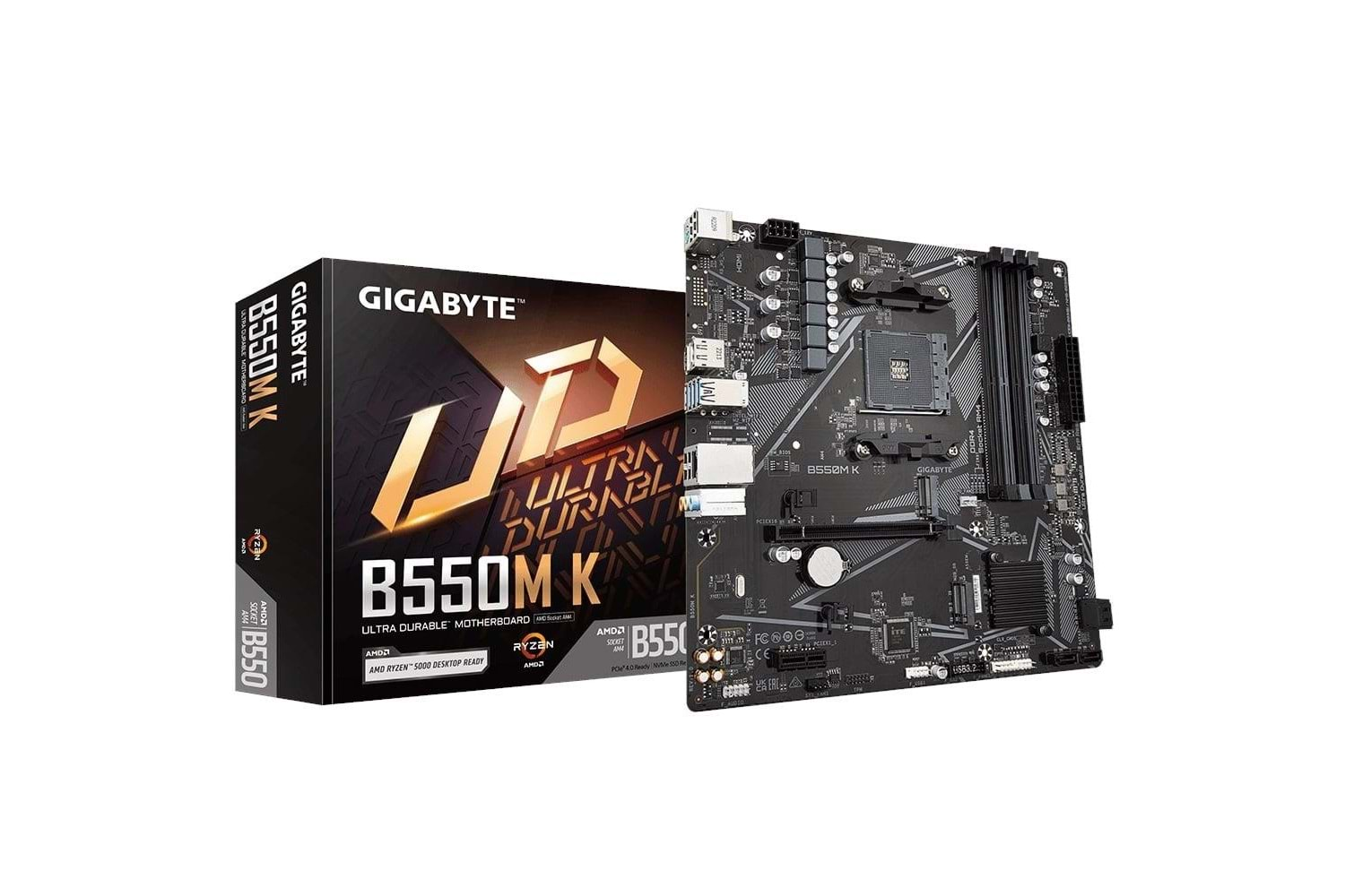 Gigabyte B550M K 4733mhz(OC)DDR4 Soket AM4 M.2 HDMI DP mATX Anakart