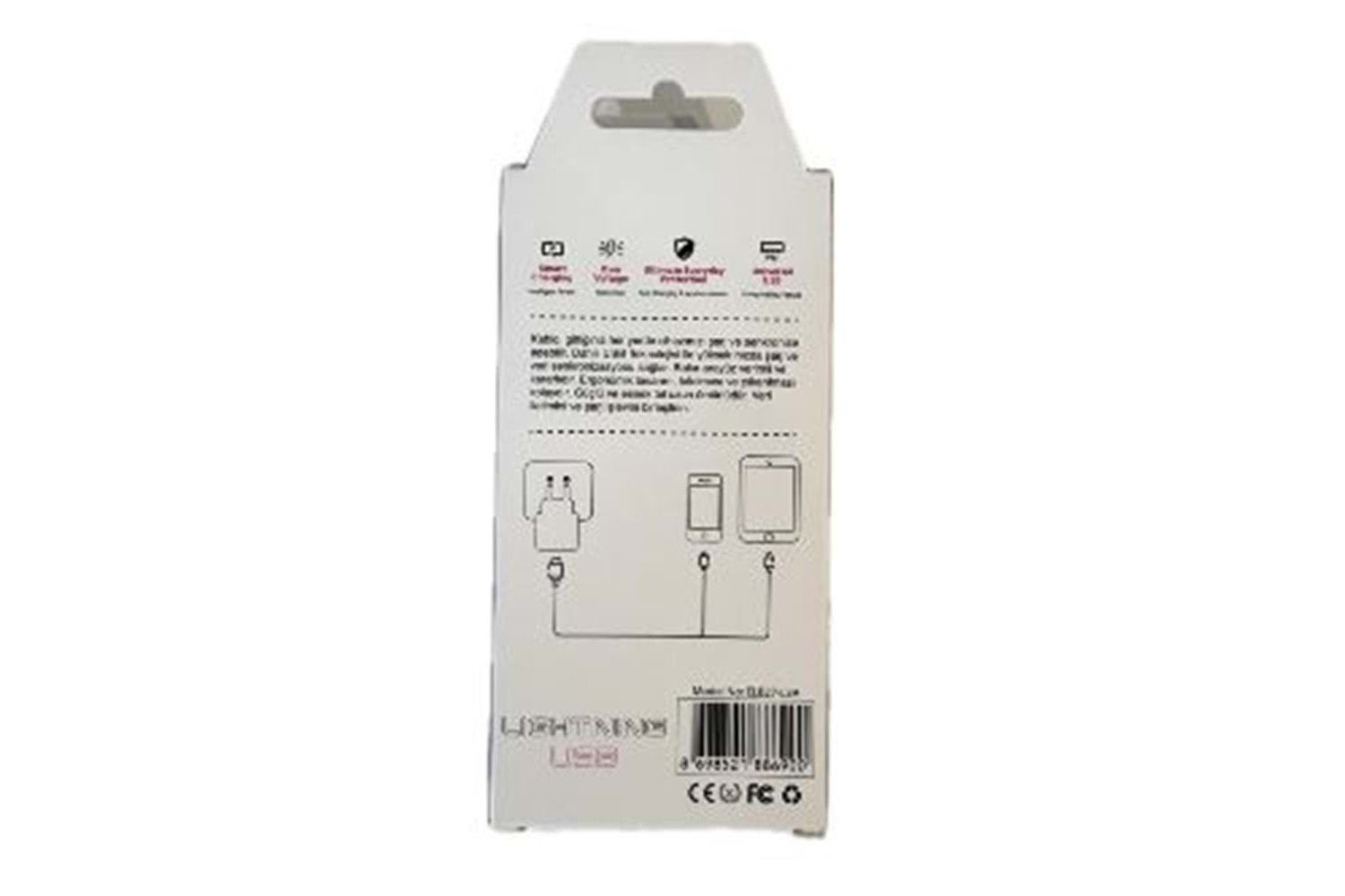 Elba Elb27-IOS 1Mt iPhone Lightning 3A Hızlı Şarj Hasırlı Şarj Kablosu Beyaz