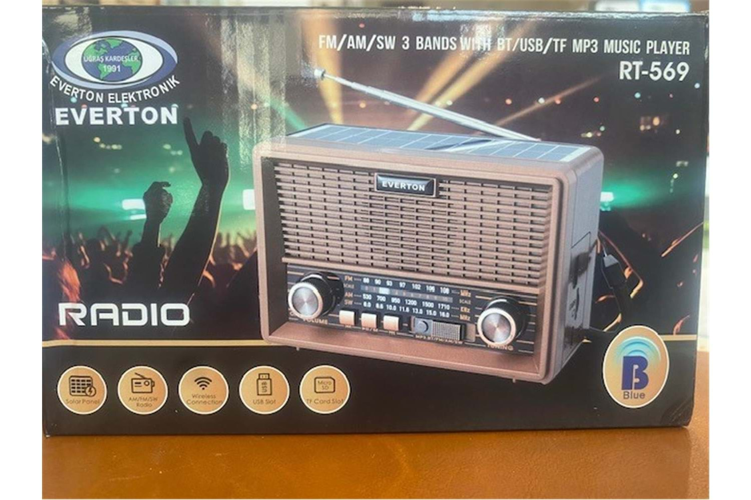 Everton Rt-659 Bluetooth Fm-Usb-Tf-Aux Şarjlı Nostaljik Radyo