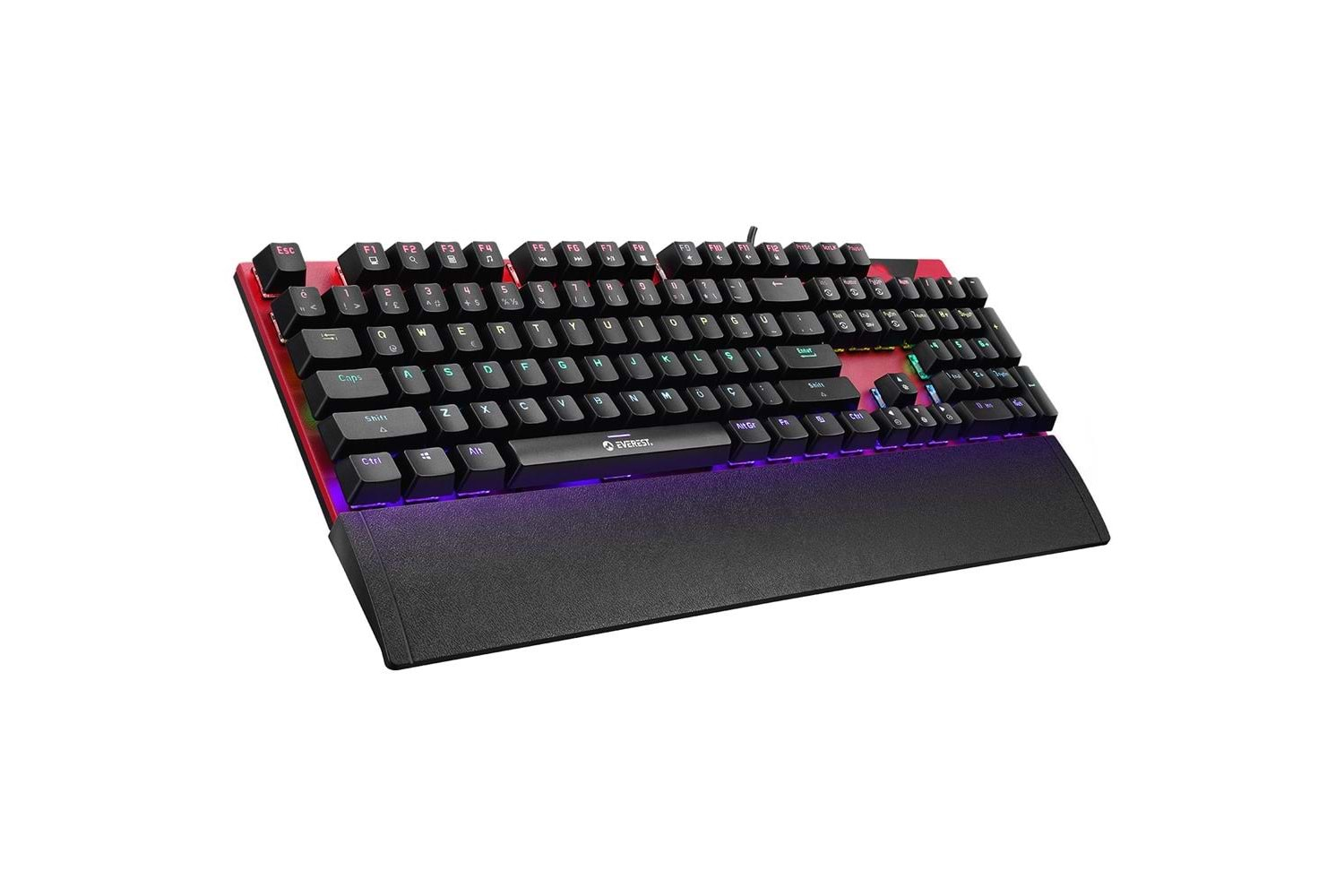 Everest KB-MK7 Kırmızı USB Bilek Destekli Mekanik Q Red Switch Gaming Oyuncu Klavyesi