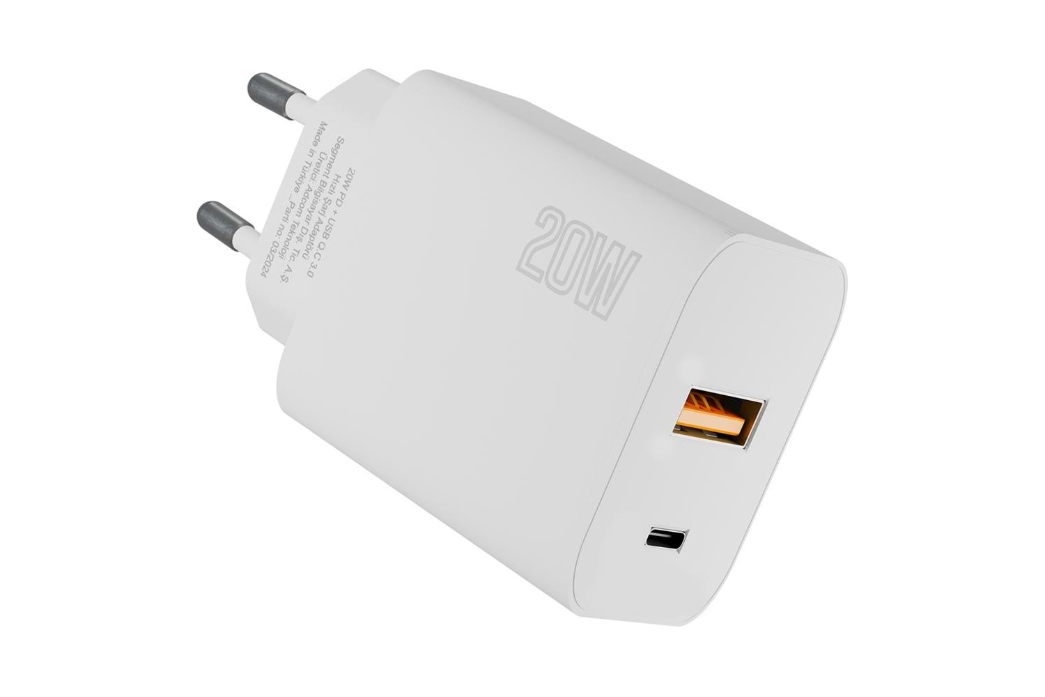 Hytech HY-XE46 Type USB-C 20W PD +USB QC 3.0 Hızlı Ev Şarj Adaptörü