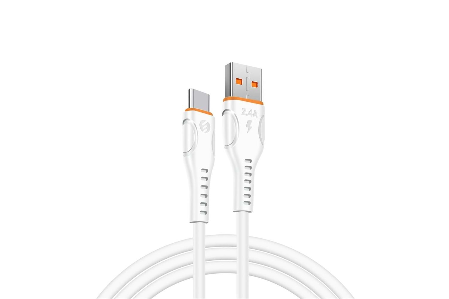 S-link SL-EC50 (SL-EC50T) 5V 2400MA Type-C Kablolu 2 USB Çıkışlı Beyaz Ev Şarj Adaptörü