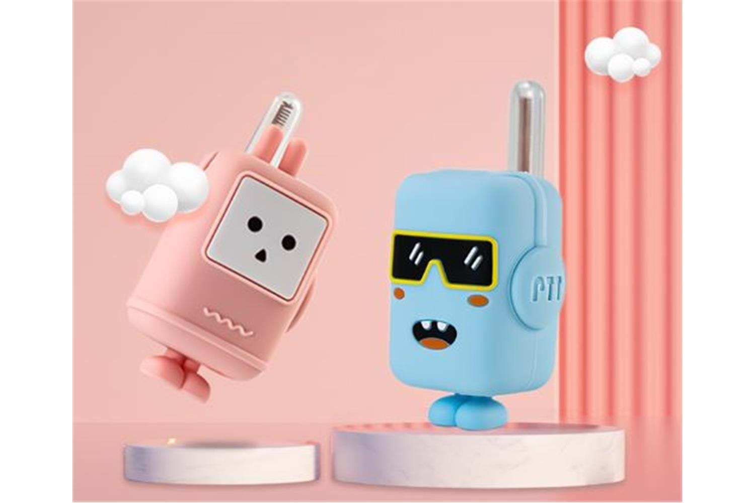 WowKids XJ16 Rechargeable Çocuk Walkie Talkie 1 Km Pink-Blue PmrTelsiz