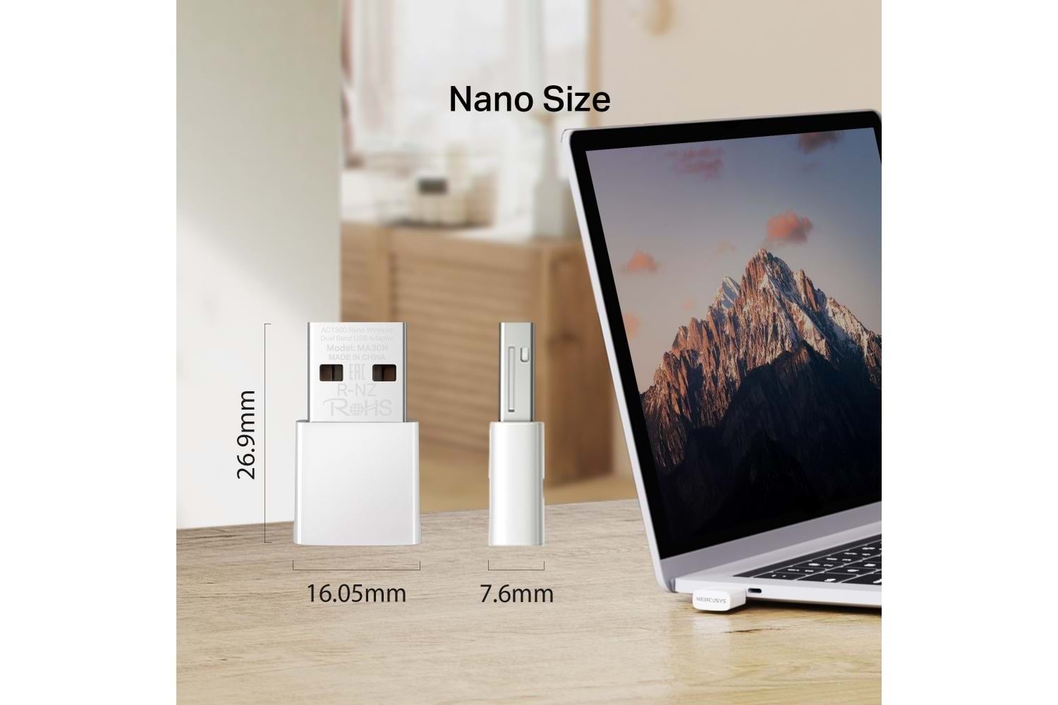 Tp-Link Mercusys MA30N AC1300 Nano Kablosuz USB Adaptör