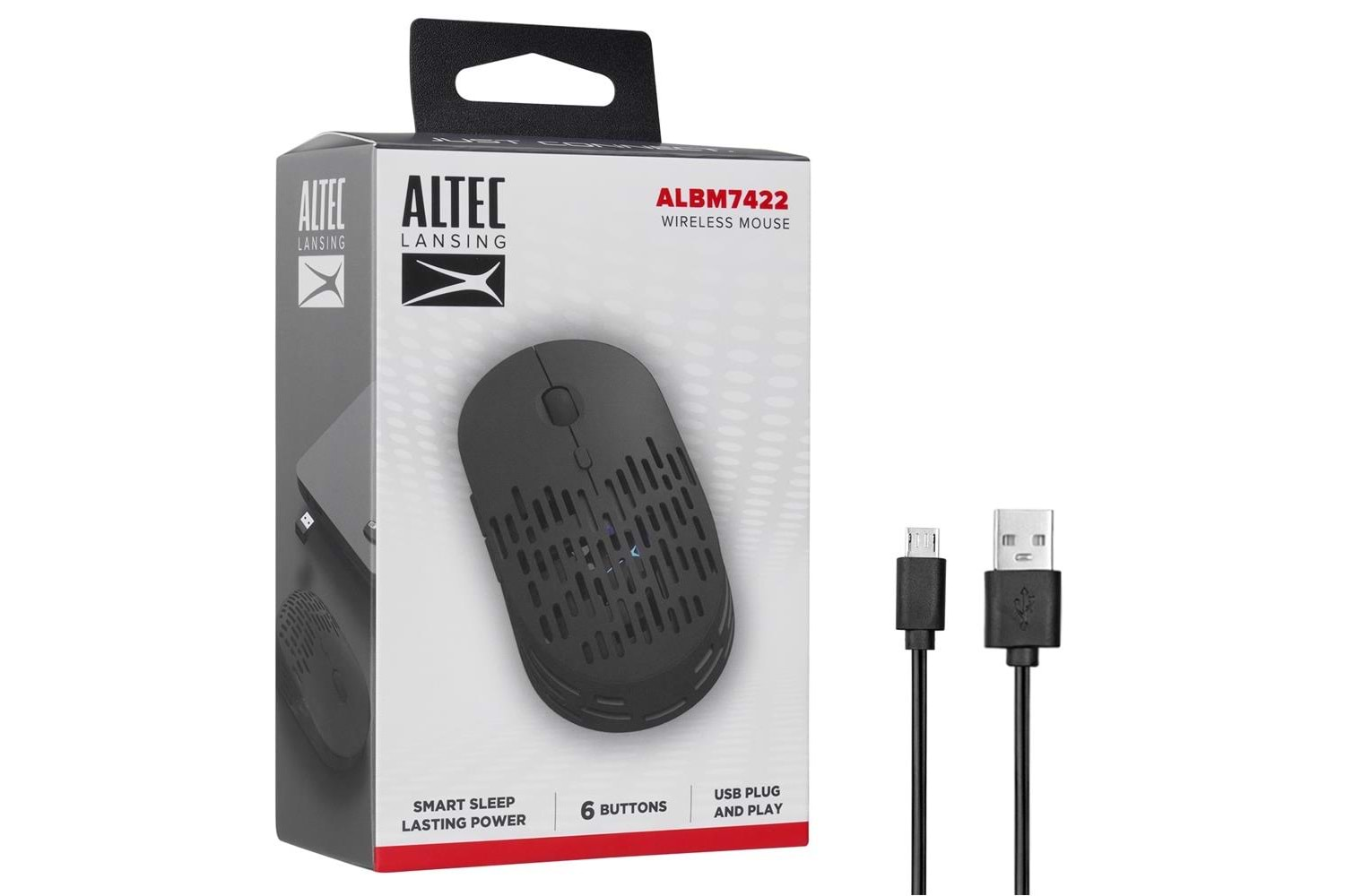 Altec Lansing ALBM7422 Siyah 2.4GHz Şarj Edilebilir Tek Renkli 1600DPI Optik Kablosuz Mouse