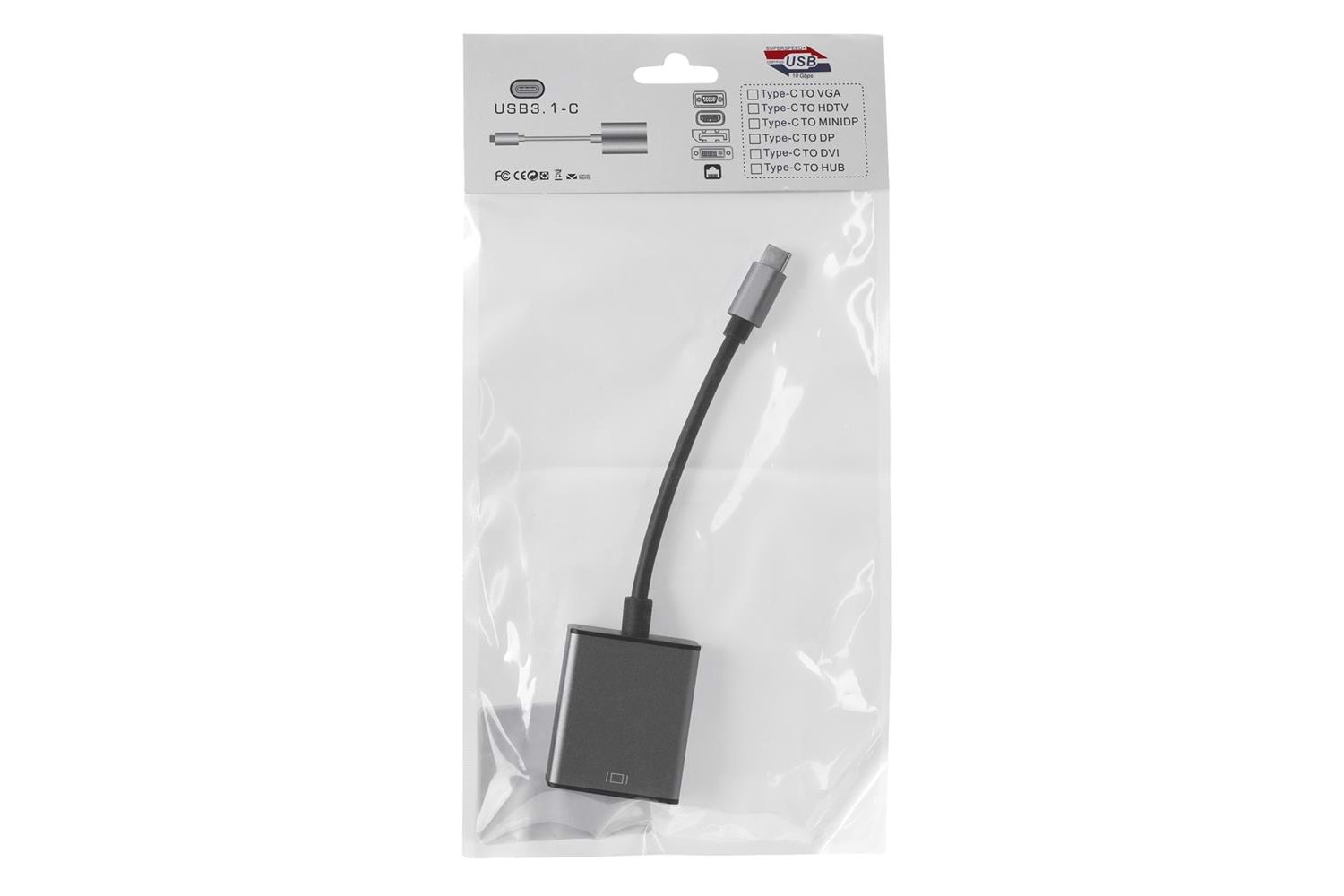 Hytech HY-USBC53 1080P Metal Type-C to VGA Adaptör