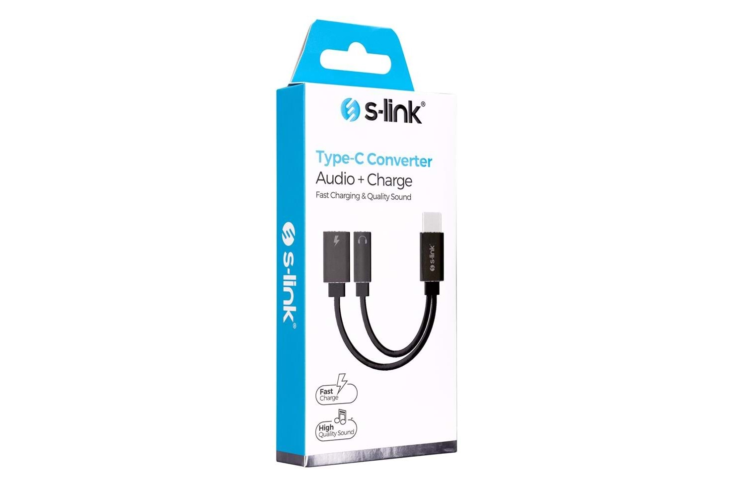 S-link SL-TA45M Gri Metal TypeC to 3.5 jack+TypeC Çevirici