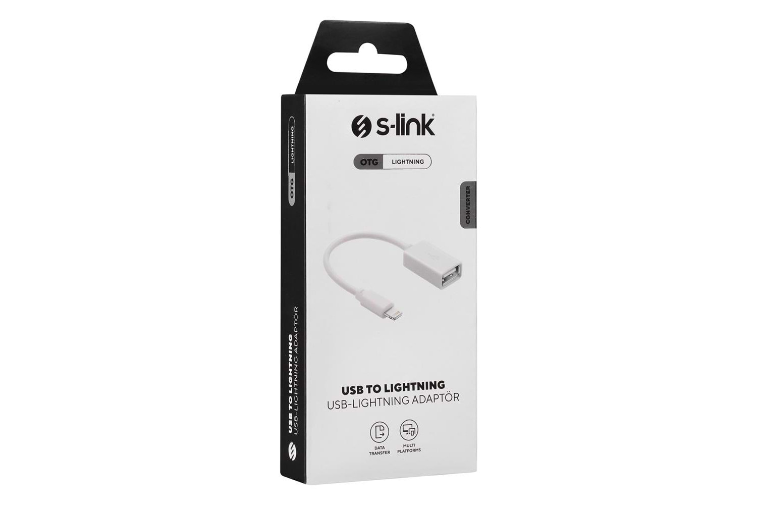 S-link SL-TA74 Beyaz USB F to Lightning 10cm kablolu OTG Çevirici