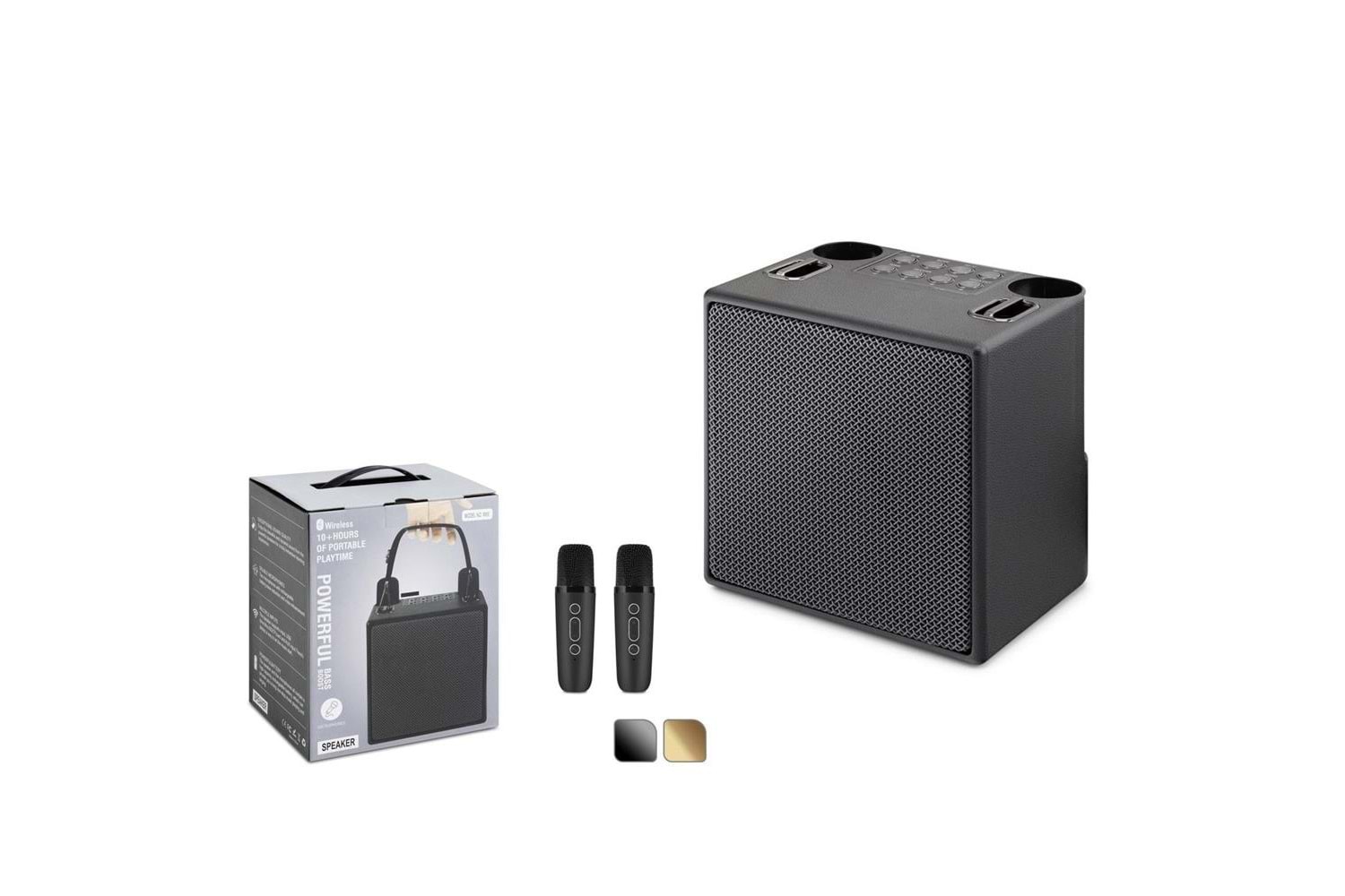 Hadron M83 Siyah Bluetooth Karaoke 2 Mikrofonlu Speaker 10W 170-129-205MM