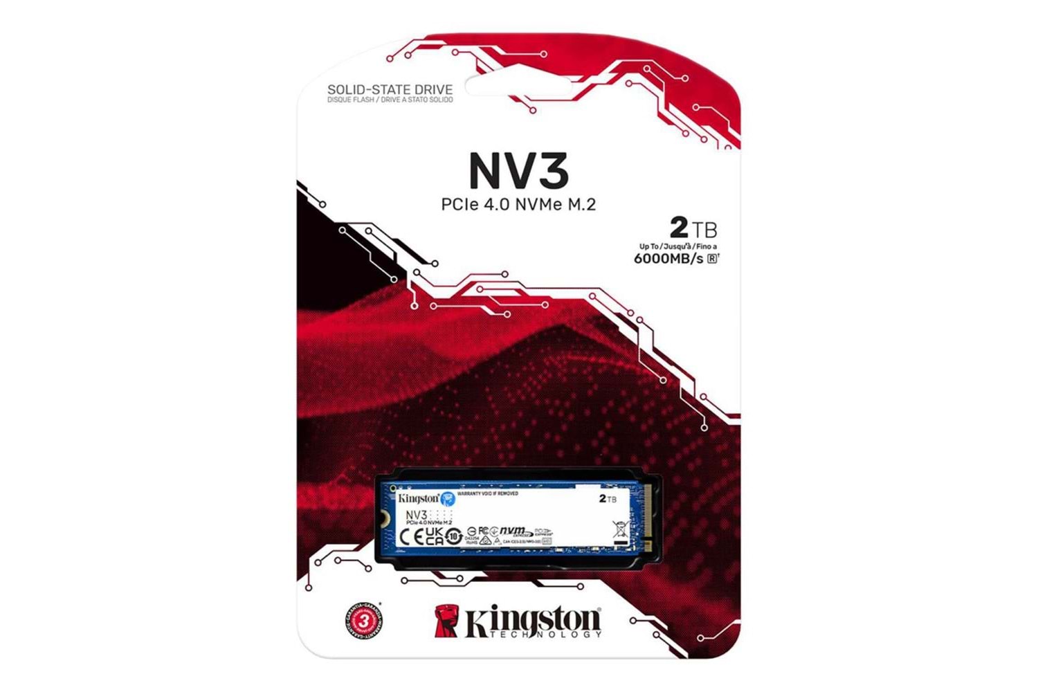 Kingston 2TB NV3 SNV3S-2000G 6000-5000MB-s PCI-Express 4.0 M.2 Ssd Disk