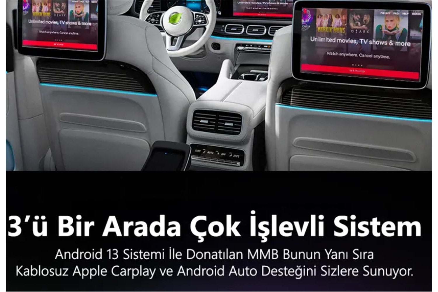 MMB MAX 4.0 Android 13, 8+128GB, HDMI Output Kablosuz-Wireless CarPlay