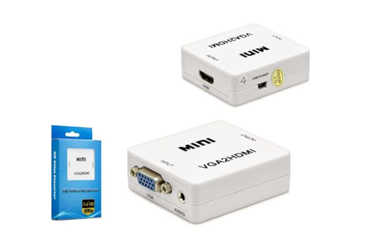 HADRON HDX1283 HD VIDEO CONVERTOR VGA (IN) TO HDMI (OUT) BEYAZ