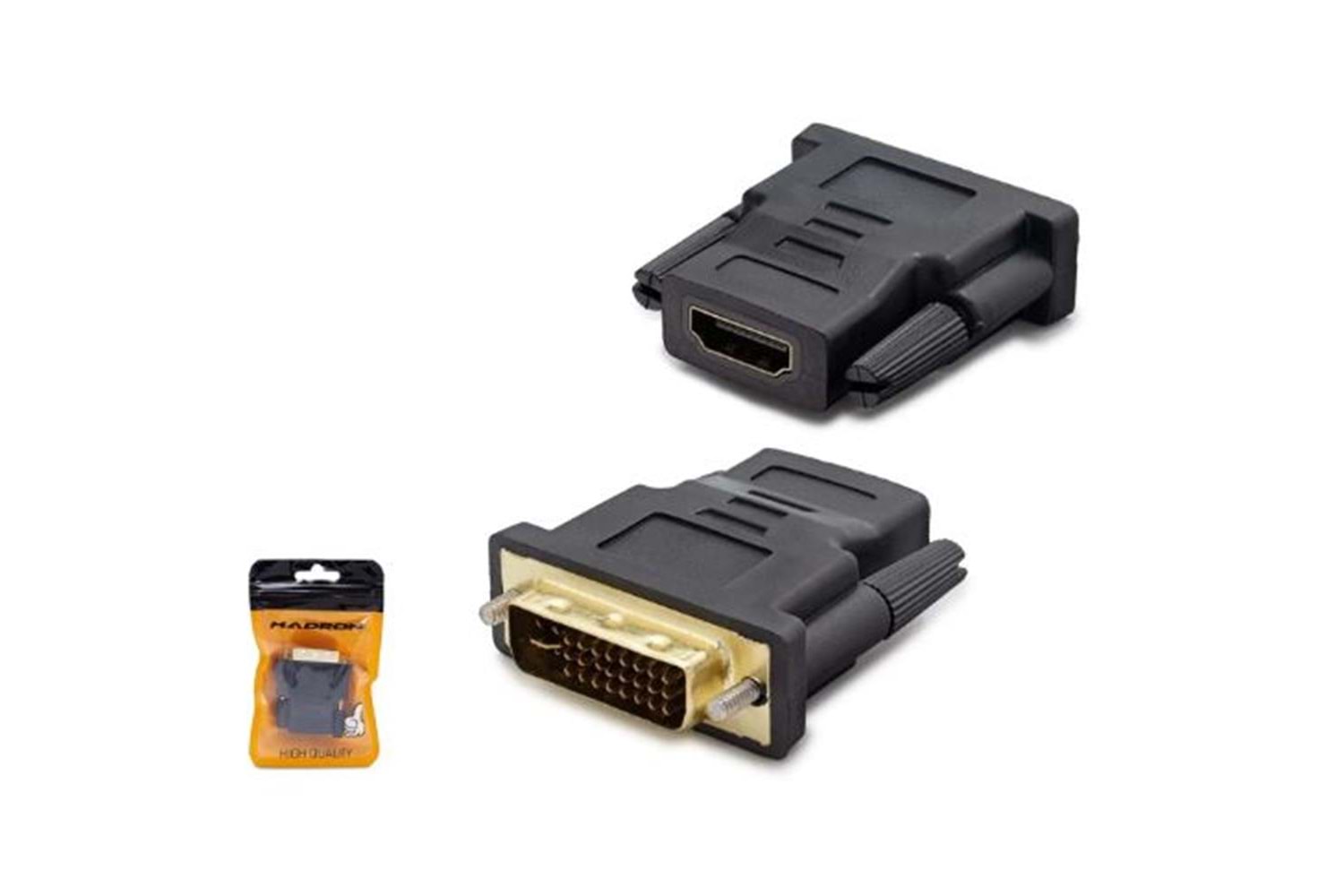HADRON HDX1260 DVI (M) TO HDMI (F) ADAPTÖR 24+5 SİYAH