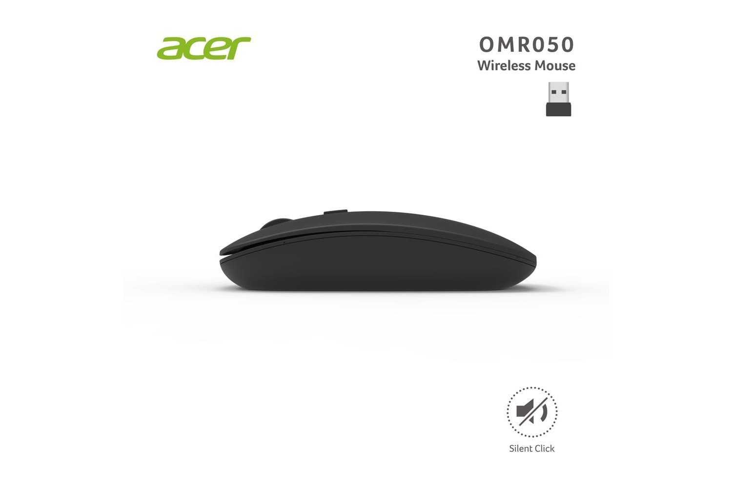 Acer Omr050 Siyah Kablosuz Sessiz Tuşlu Mouse 1000-1200-1600 DPI