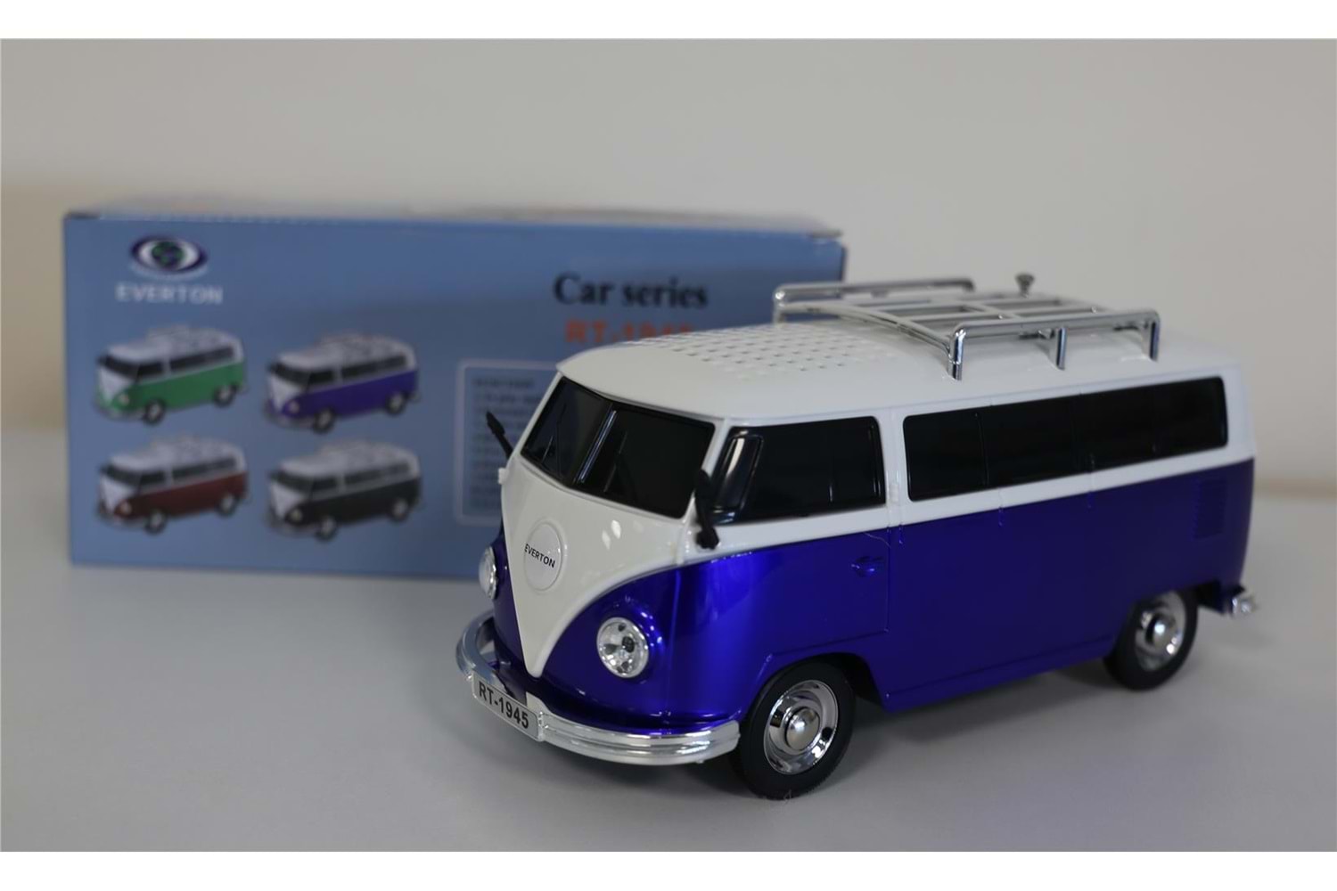 EVERTON RT-1945 Mavi Arabalı Bluetooth Fm-Usb-Tf-Aux Şarjlı Nostaljik Radyo