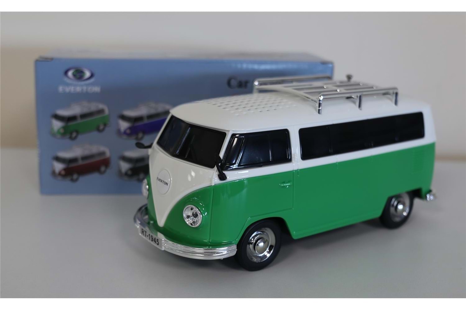 EVERTON RT-1945 Yeşil Arabalı Bluetooth Fm-Usb-Tf-Aux Şarjlı Nostaljik Radyo