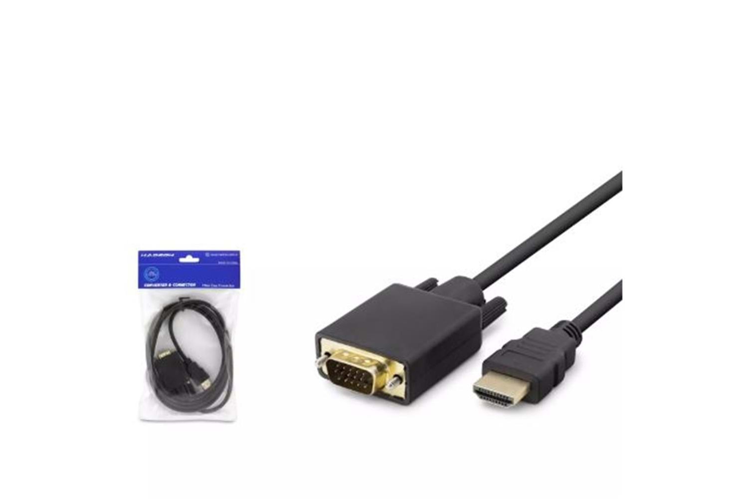 HADRON HDX7795 HDMI TO VGA KABLO PVC 120HZ 1080P 1.8M SİYAH