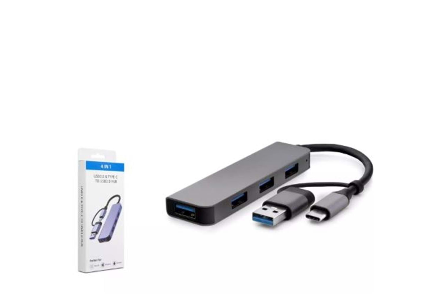 HADRON HDX7040 TYPE-C HUB 3-USB2.0 + USB3.0 GRİ