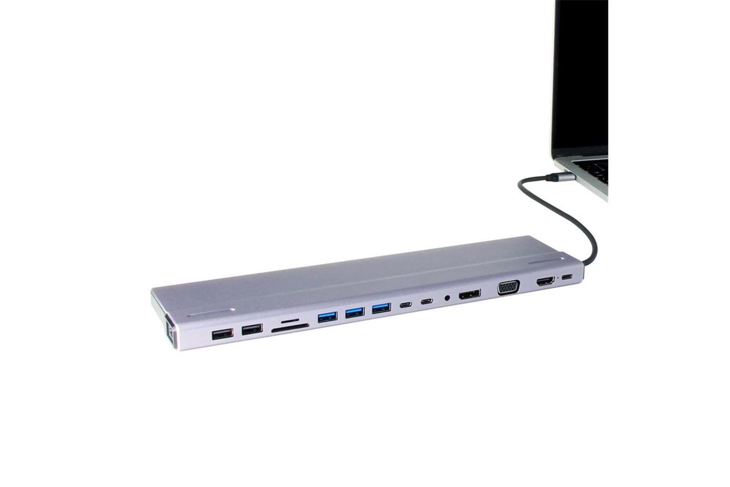 Vcom CU4703 Type-C To USB3.0-3+USB2.0-2+VGA+RJ45+SD+TF+Audio+HDMI+DP+USB-C DATA-2+USB-C Çoklayıcı