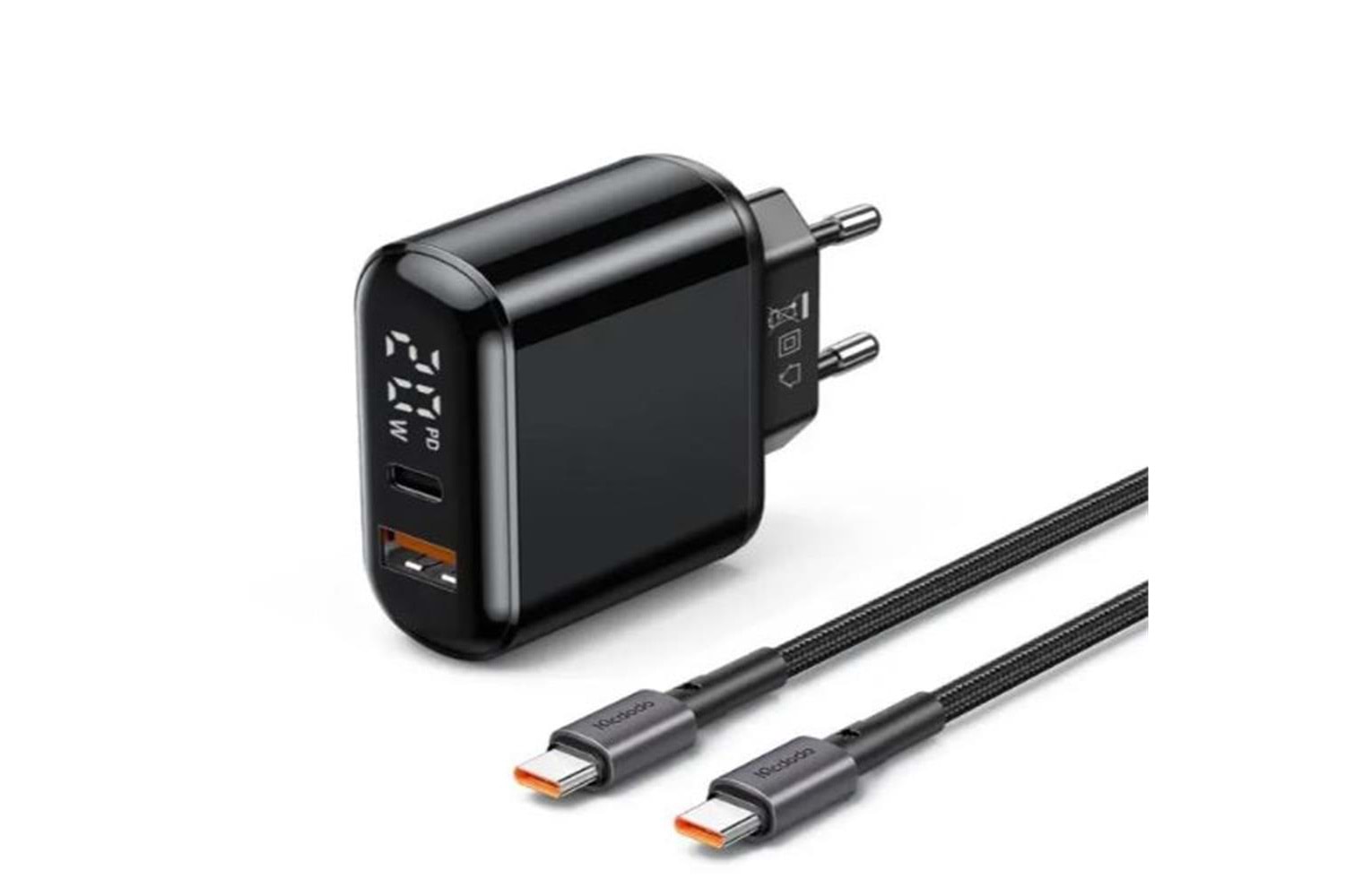 MCDODO CH-7172 PD3 20W 1 USB 1 TYPE-C GİRİŞLİ ŞARJ ADAPTÖRÜ USB-C TO USB-C -SİYAH