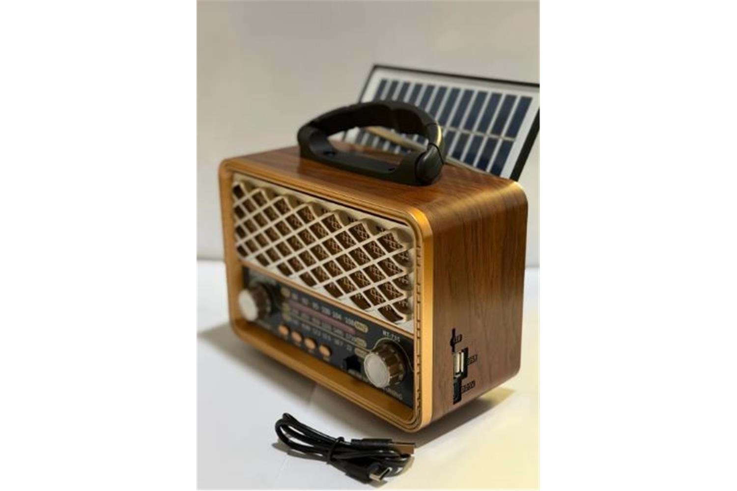 Everton Rt-735 Solar Enerjili Nostajık Radyo Bluetooth usb-fm-radyo