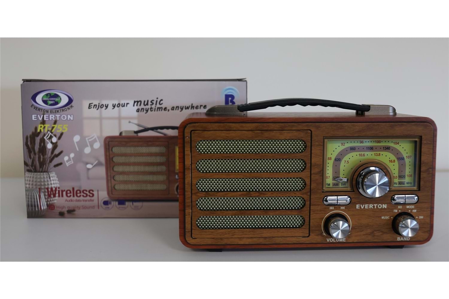Everton Rt-755 Bluetooth Fm-Usb-Tf-Aux Şarjlı Nostaljik Radyo