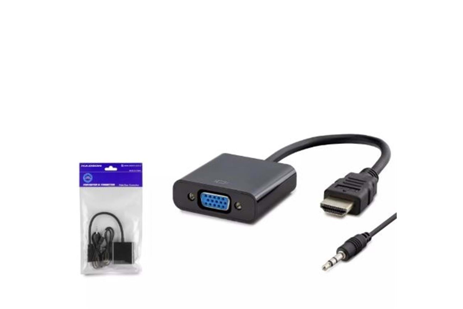 Hadron Hdx7806 Hdmi To Vga F Çevirici + Audio 1080P Ps4 5V Güç Girişli Siyah