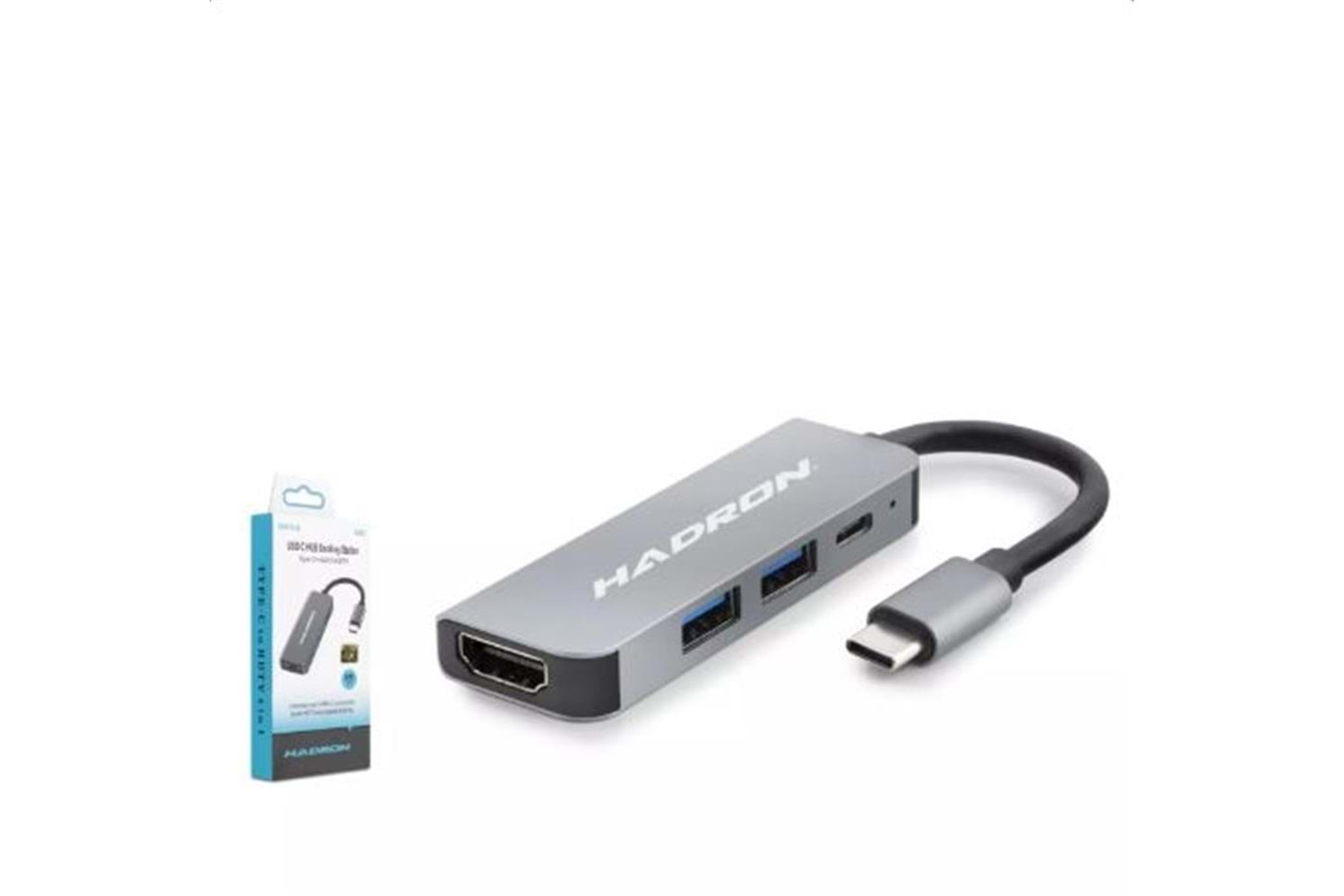 Hadron Hdx7840 Type-C To Hub Hdtv Hdmi 4K 30Hz + Type-C + 2-Usb3.0 4In1 Gri