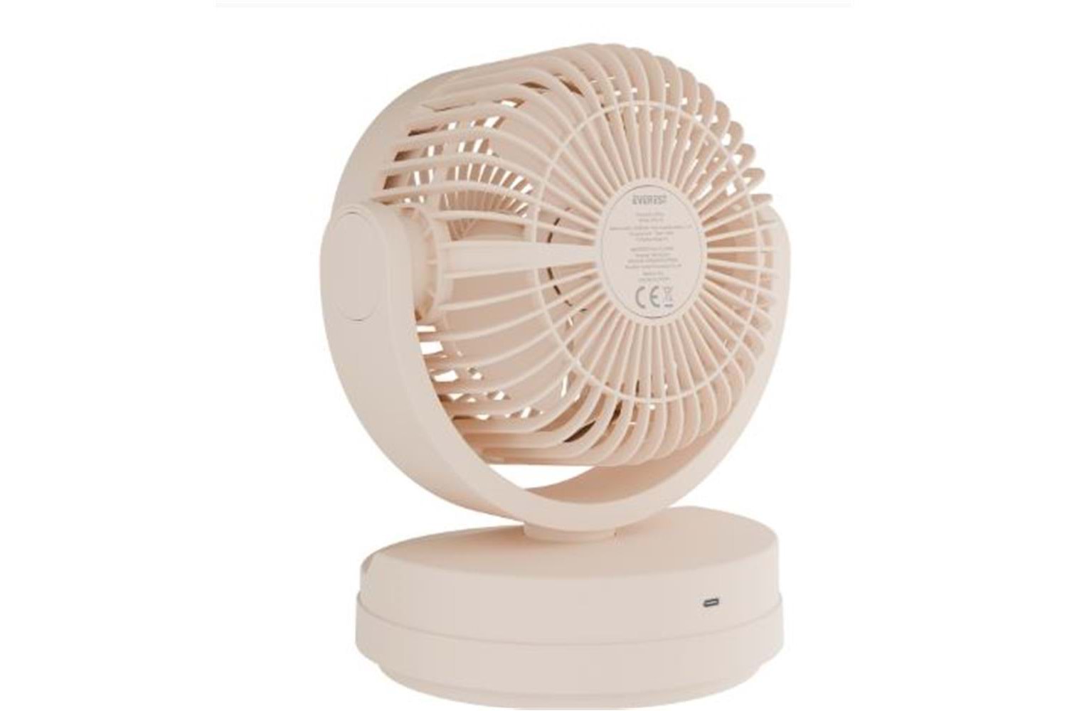 Everest EFN-509 Krem- Kahve 7 İnç 3 Kademeli 2100 RPM Hız Duvar Tıpı Ve Masaüstü Usb Fan