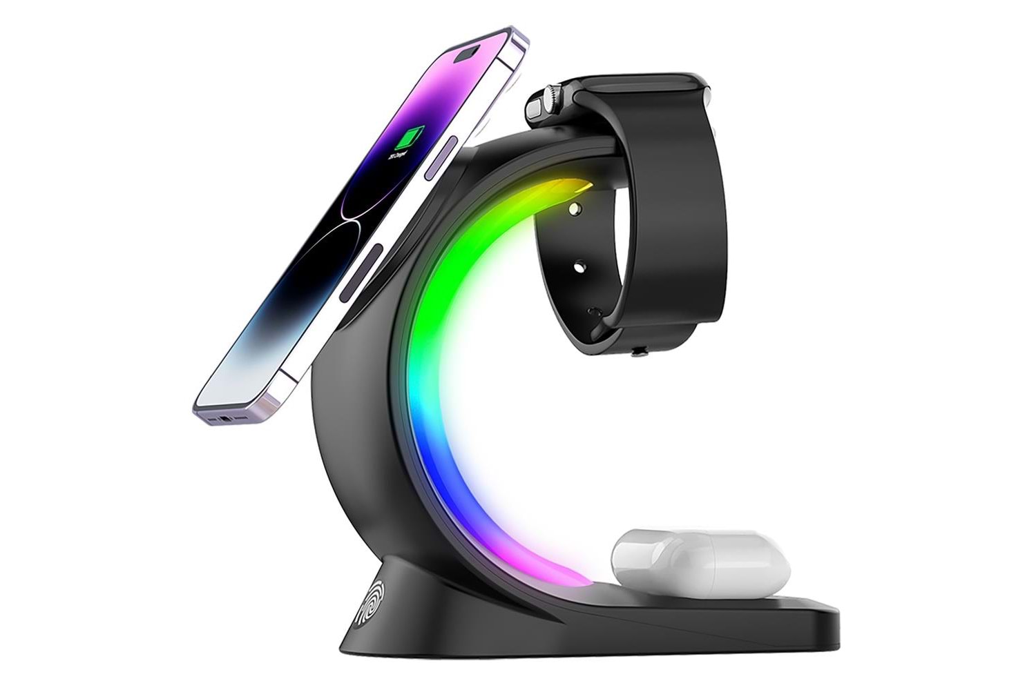 S-link SL-CW20 Telefon, Saat, Kulaklık Uyumlu 15W Siyah RGB Kablosuz Şarj Cihazı