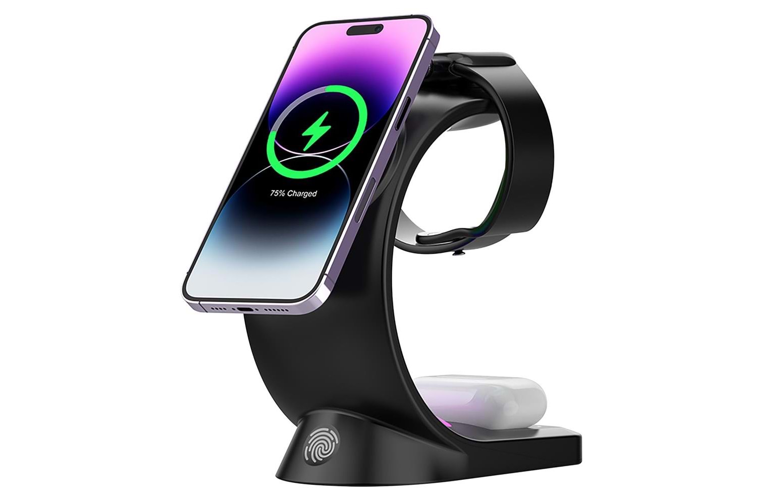 S-link SL-CW20 Telefon, Saat, Kulaklık Uyumlu 15W Siyah RGB Kablosuz Şarj Cihazı