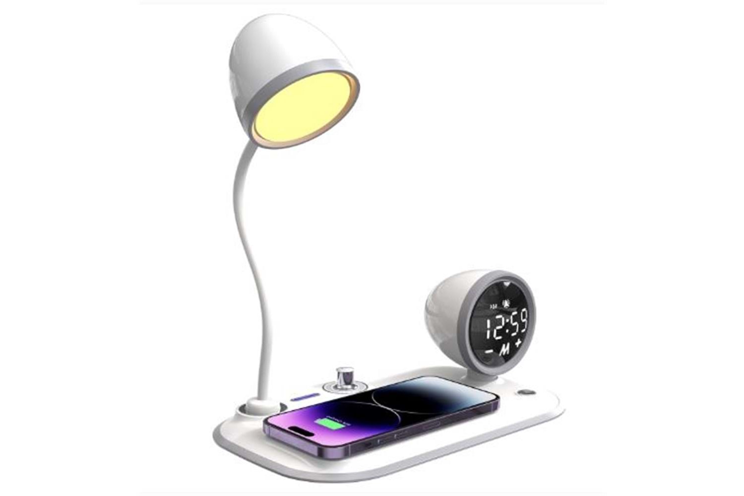 S-link SL-CW21 Beyaz Telefon Uyumlu Fast Şarj 15W Ayarlanabilir Led Işıklı Masa Lambası