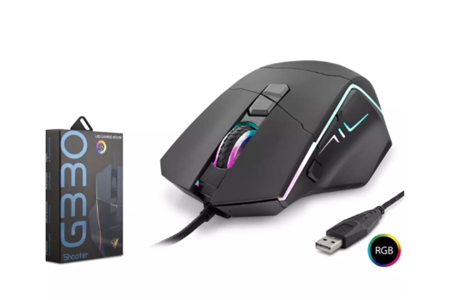 Hadron G330 Shooter 8 Buttons RGB 6400 DPI Usb Oyuncu Mouse (1,50cm Kablo Uzunluğu)