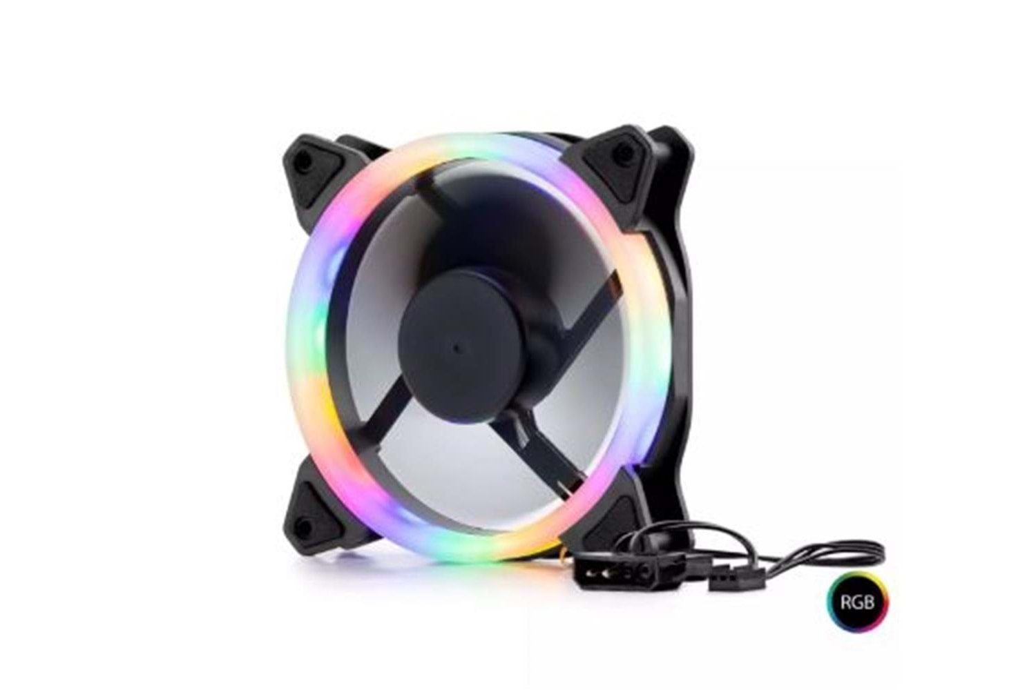Hadron Hdx1522 Kasa Fanı Performans 4Pin Rgb 12Cm Siyah