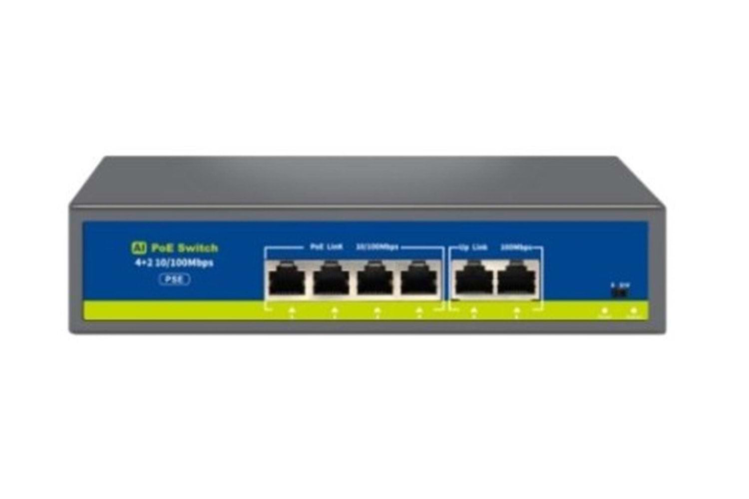 Nova NVC-HIF0420FBL-C 4 Port Poe+ 10-100 Mbps 2 Port 10-100 Mbps Uplink Switch 65W