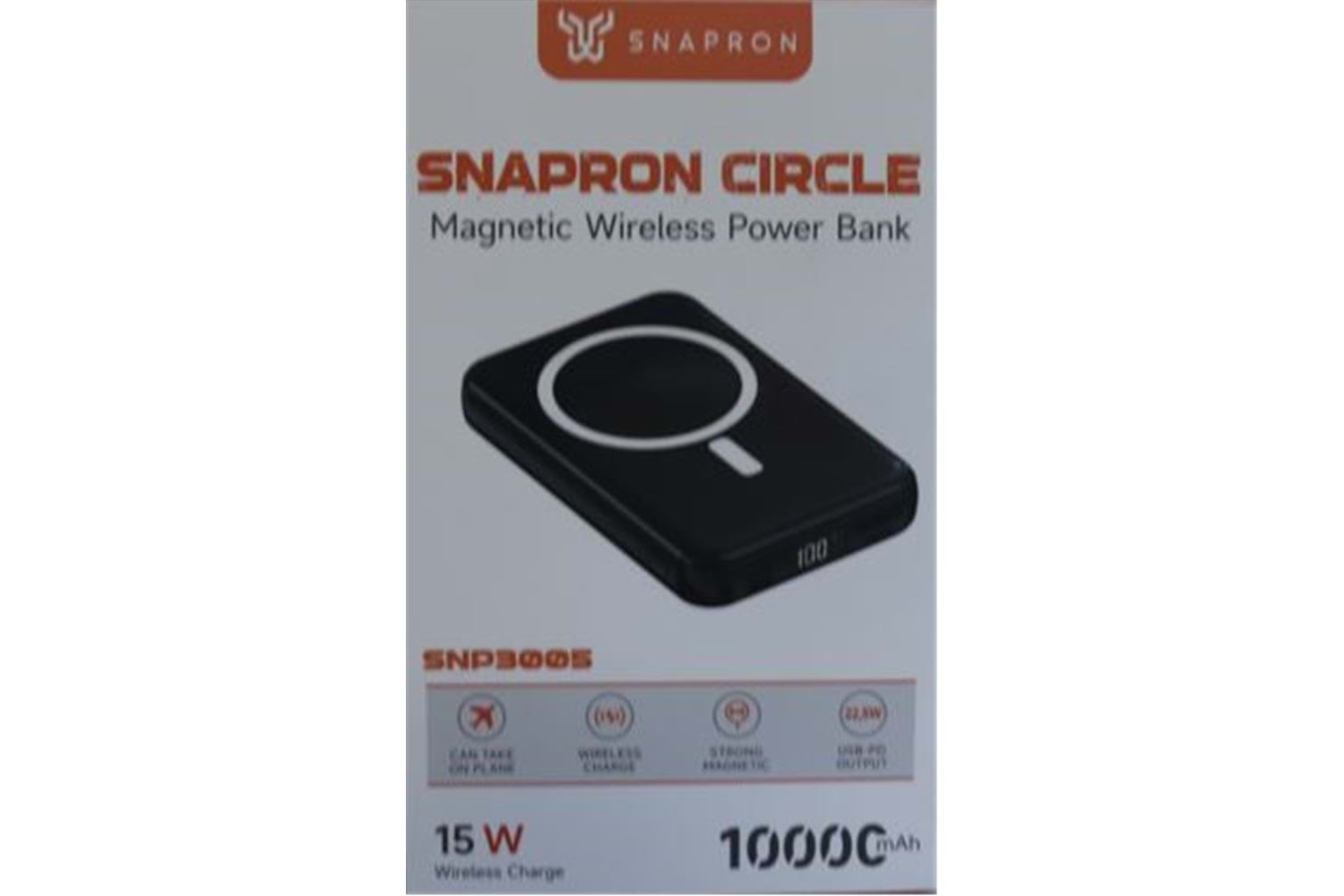 SnapMax SNP-3005 10.000 mah Kablosuz Hızlı Şarj Magsafe Powerbank LED Ekranlı Çoklu Girişli