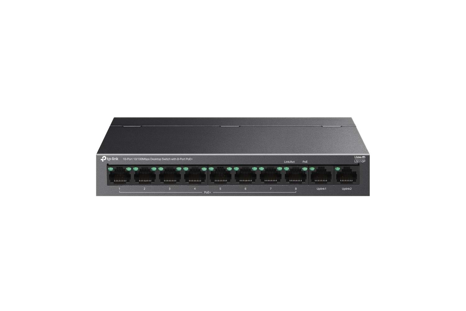 Tp-Link LS110P 8 Port 10-100 Mbps Poe+ 2 Port 10-100 Uplink Switch Metal Kasa